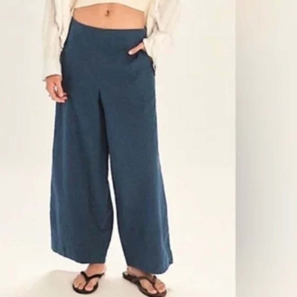 Free People Free-est Demi Cotton Linen Pull On Wide Leg Pants Women's XS